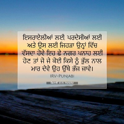 Picture 07 - ਗਿਣਤੀ 35:15 PANIRV - ਇਸਰਾਏਲੀਆਂ ਲਈ, - Bible Verse Picture