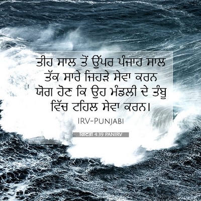 Picture 07 - ਗਿਣਤੀ 4:39 PANIRV - ਤੀਹ ਸਾਲ ਤੋਂ ਉੱਪਰ - Bible Verse Picture