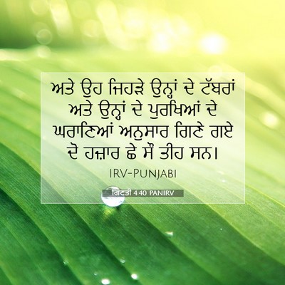 Picture 07 - ਗਿਣਤੀ 4:40 PANIRV - ਅਤੇ ਉਹ ਜਿਹੜੇ - Bible Verse Picture