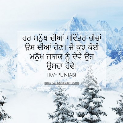 Picture 07 - ਗਿਣਤੀ 5:10 PANIRV - ਹਰ ਮਨੁੱਖ ਦੀਆਂ - Bible Verse Picture