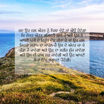 Picture 07 - ਗਿਣਤੀ 5:27 PANIRV - ਜਦ ਉਹ ਜਲ ਔਰਤ ਨੂੰ - Bible Verse Picture