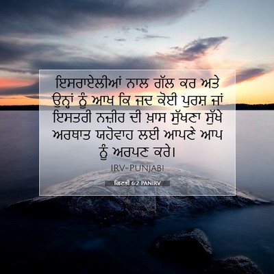 Picture 07 - ਗਿਣਤੀ 6:2 PANIRV - ਇਸਰਾਏਲੀਆਂ ਨਾਲ ਗੱਲ - Bible Verse Picture