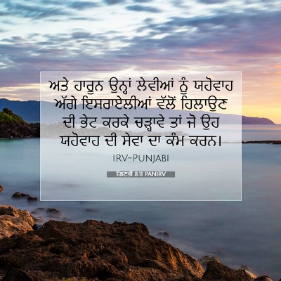 Picture 07 - ਗਿਣਤੀ 8:11 PANIRV - ਅਤੇ ਹਾਰੂਨ ਉਨ੍ਹਾਂ - Bible Verse Picture