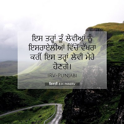 Picture 07 - ਗਿਣਤੀ 8:14 PANIRV - ਇਸ ਤਰ੍ਹਾਂ ਤੂੰ - Bible Verse Picture