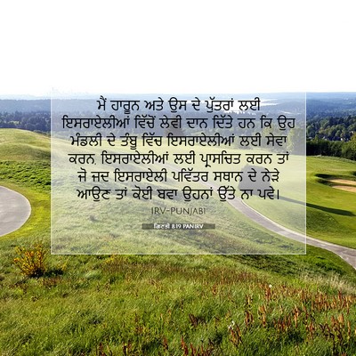 Picture 07 - ਗਿਣਤੀ 8:19 PANIRV - ਮੈਂ ਹਾਰੂਨ ਅਤੇ ਉਸ ਦੇ - Bible Verse Picture