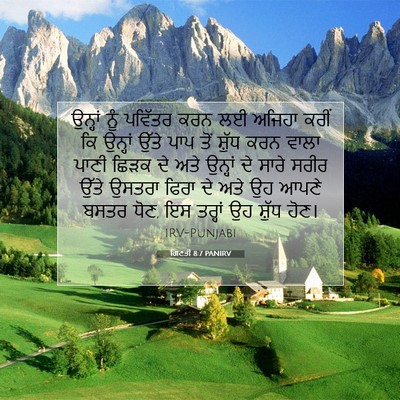 Picture 07 - ਗਿਣਤੀ 8:7 PANIRV - ਉਨ੍ਹਾਂ ਨੂੰ ਪਵਿੱਤਰ - Bible Verse Picture