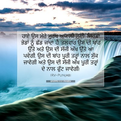 Picture 07 - ਜ਼ਕਰਯਾਹ 11:17 PANIRV - ਹਾਏ ਉਸ ਮੇਰੇ ਮੂਰਖ - Bible Verse Picture