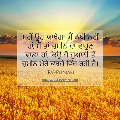 Picture 07 - ਜ਼ਕਰਯਾਹ 13:5 PANIRV - ਸਗੋਂ ਉਹ ਆਖੇਗਾ, ਮੈਂ - Bible Verse Picture