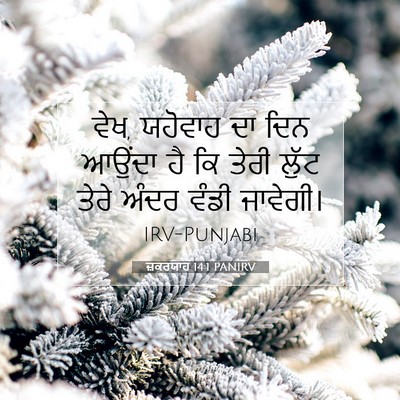 Picture 07 - ਜ਼ਕਰਯਾਹ 14:1 PANIRV - ਵੇਖ, ਯਹੋਵਾਹ ਦਾ ਦਿਨ - Bible Verse Picture