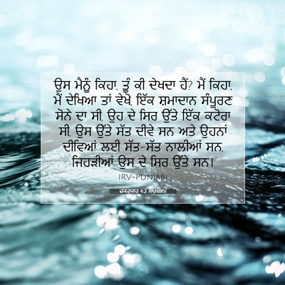 Picture 07 - ਜ਼ਕਰਯਾਹ 4:2 PANIRV - ਉਸ ਮੈਨੂੰ ਕਿਹਾ, ਤੂੰ - Bible Verse Picture
