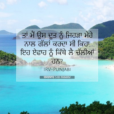 Picture 07 - ਜ਼ਕਰਯਾਹ 5:10 PANIRV - ਤਾਂ ਮੈਂ ਉਸ ਦੂਤ ਨੂੰ - Bible Verse Picture