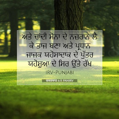 Picture 07 - ਜ਼ਕਰਯਾਹ 6:11 PANIRV - ਅਤੇ ਚਾਂਦੀ ਸੋਨਾ ਦੇ - Bible Verse Picture