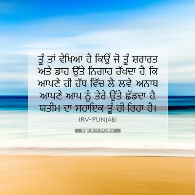 Picture 07 - ਜ਼ਬੂਰ 10:14 PANIRV - ਤੂੰ ਤਾਂ ਵੇਖਿਆ ਹੈ - Bible Verse Picture