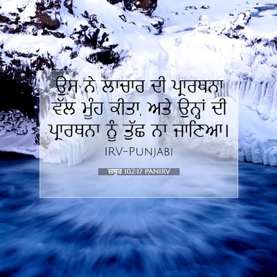 Picture 07 - ਜ਼ਬੂਰ 102:17 PANIRV - ਉਸ ਨੇ ਲਾਚਾਰ ਦੀ - Bible Verse Picture