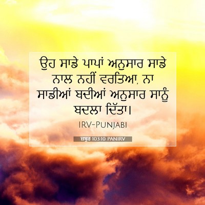 Picture 07 - ਜ਼ਬੂਰ 103:10 PANIRV - ਉਹ ਸਾਡੇ ਪਾਪਾਂ - Bible Verse Picture