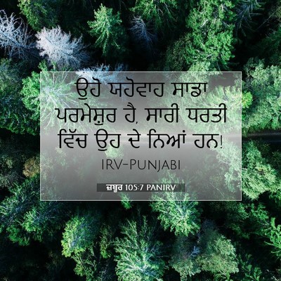 Picture 07 - ਜ਼ਬੂਰ 105:7 PANIRV - ਉਹੋ ਯਹੋਵਾਹ ਸਾਡਾ - Bible Verse Picture