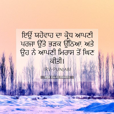 Picture 07 - ਜ਼ਬੂਰ 106:40 PANIRV - ਇਉਂ ਯਹੋਵਾਹ ਦਾ - Bible Verse Picture