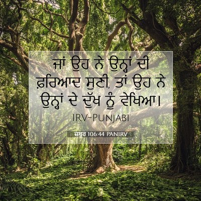 Picture 07 - ਜ਼ਬੂਰ 106:44 PANIRV - ਜਾਂ ਉਹ ਨੇ ਉਨ੍ਹਾਂ ਦੀ - Bible Verse Picture