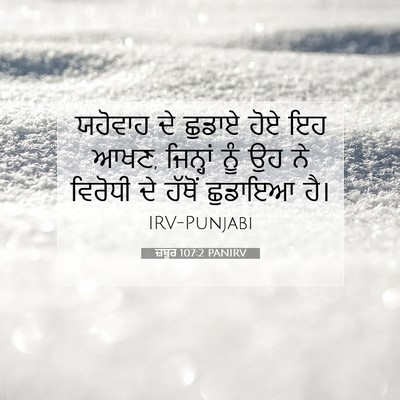Picture 07 - ਜ਼ਬੂਰ 107:2 PANIRV - ਯਹੋਵਾਹ ਦੇ ਛੁਡਾਏ - Bible Verse Picture