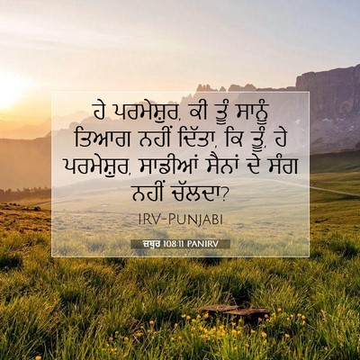 Picture 07 - ਜ਼ਬੂਰ 108:11 PANIRV - ਹੇ ਪਰਮੇਸ਼ੁਰ, ਕੀ ਤੂੰ - Bible Verse Picture