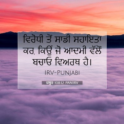 Picture 07 - ਜ਼ਬੂਰ 108:12 PANIRV - ਵਿਰੋਧੀ ਤੋਂ ਸਾਡੀ - Bible Verse Picture