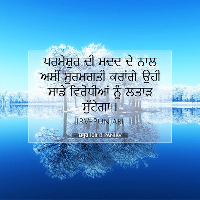Picture 07 - ਜ਼ਬੂਰ 108:13 PANIRV - ਪਰਮੇਸ਼ੁਰ ਦੀ ਮਦਦ ਦੇ - Bible Verse Picture