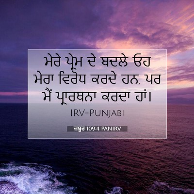 Picture 07 - ਜ਼ਬੂਰ 109:4 PANIRV - ਮੇਰੇ ਪ੍ਰੇਮ ਦੇ ਬਦਲੇ - Bible Verse Picture