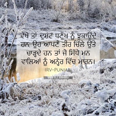 Picture 07 - ਜ਼ਬੂਰ 11:2 PANIRV - ਵੇਖੋ ਤਾਂ, ਦੁਸ਼ਟ - Bible Verse Picture