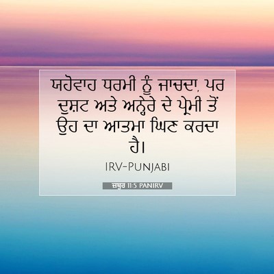 Picture 07 - ਜ਼ਬੂਰ 11:5 PANIRV - ਯਹੋਵਾਹ ਧਰਮੀ ਨੂੰ - Bible Verse Picture