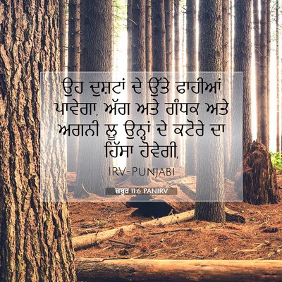 Picture 07 - ਜ਼ਬੂਰ 11:6 PANIRV - ਉਹ ਦੁਸ਼ਟਾਂ ਦੇ ਉੱਤੇ - Bible Verse Picture