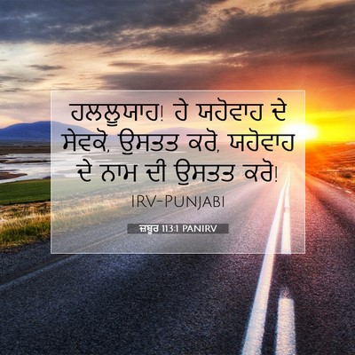 Picture 07 - ਜ਼ਬੂਰ 113:1 PANIRV - ਹਲਲੂਯਾਹ! ਹੇ ਯਹੋਵਾਹ - Bible Verse Picture
