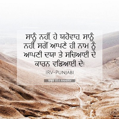 Picture 07 - ਜ਼ਬੂਰ 115:1 PANIRV - ਸਾਨੂੰ ਨਹੀਂ, ਹੇ - Bible Verse Picture