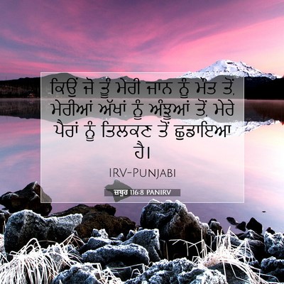Picture 07 - ਜ਼ਬੂਰ 116:8 PANIRV - ਕਿਉਂ ਜੋ ਤੂੰ ਮੇਰੀ - Bible Verse Picture