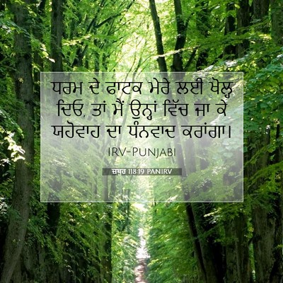 Picture 07 - ਜ਼ਬੂਰ 118:19 PANIRV - ਧਰਮ ਦੇ ਫਾਟਕ ਮੇਰੇ ਲਈ - Bible Verse Picture