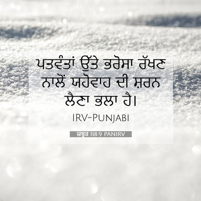 Picture 07 - ਜ਼ਬੂਰ 118:9 PANIRV - ਪਤਵੰਤਾਂ ਉੱਤੇ - Bible Verse Picture