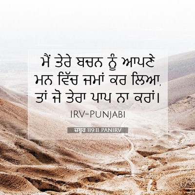 Picture 07 - ਜ਼ਬੂਰ 119:11 PANIRV - ਮੈਂ ਤੇਰੇ ਬਚਨ ਨੂੰ - Bible Verse Picture