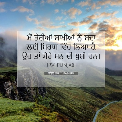 Picture 07 - ਜ਼ਬੂਰ 119:111 PANIRV - ਮੈਂ ਤੇਰੀਆਂ ਸਾਖੀਆਂ - Bible Verse Picture