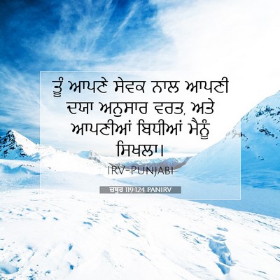 Picture 07 - ਜ਼ਬੂਰ 119:124 PANIRV - ਤੂੰ ਆਪਣੇ ਸੇਵਕ ਨਾਲ - Bible Verse Picture