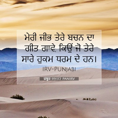 Picture 07 - ਜ਼ਬੂਰ 119:172 PANIRV - ਮੇਰੀ ਜੀਭ ਤੇਰੇ ਬਚਨ - Bible Verse Picture