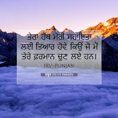 Picture 07 - ਜ਼ਬੂਰ 119:173 PANIRV - ਤੇਰਾ ਹੱਥ ਮੇਰੀ - Bible Verse Picture