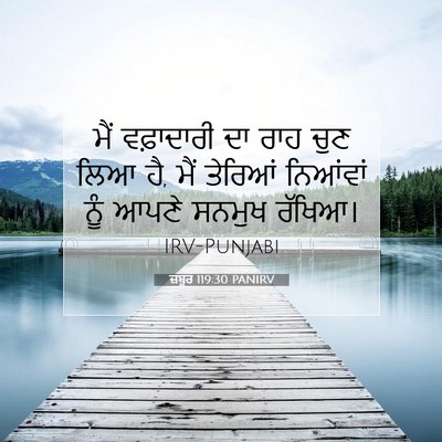 Picture 07 - ਜ਼ਬੂਰ 119:30 PANIRV - ਮੈਂ ਵਫ਼ਾਦਾਰੀ ਦਾ - Bible Verse Picture
