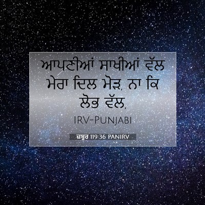 Picture 07 - ਜ਼ਬੂਰ 119:36 PANIRV - ਆਪਣੀਆਂ ਸਾਖੀਆਂ ਵੱਲ - Bible Verse Picture