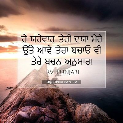 Picture 07 - ਜ਼ਬੂਰ 119:41 PANIRV - ਹੇ ਯਹੋਵਾਹ, ਤੇਰੀ ਦਯਾ - Bible Verse Picture
