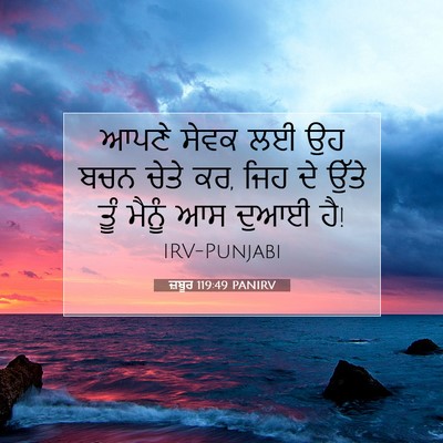 Picture 07 - ਜ਼ਬੂਰ 119:49 PANIRV - ਆਪਣੇ ਸੇਵਕ ਲਈ ਉਹ ਬਚਨ - Bible Verse Picture