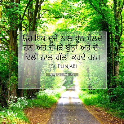 Picture 07 - ਜ਼ਬੂਰ 12:2 PANIRV - ਉਹ ਇੱਕ ਦੂਜੇ ਨਾਲ ਝੂਠ - Bible Verse Picture