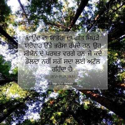 Picture 07 - ਜ਼ਬੂਰ 125:1 PANIRV - ਦਾਊਦ ਦਾ ਯਾਤਰਾ ਦਾ - Bible Verse Picture
