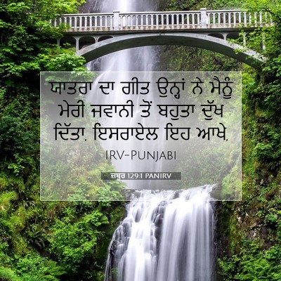 Picture 07 - ਜ਼ਬੂਰ 129:1 PANIRV - ਯਾਤਰਾ ਦਾ ਗੀਤ - Bible Verse Picture