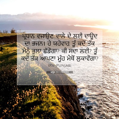 Picture 07 - ਜ਼ਬੂਰ 13:1 PANIRV - ਪ੍ਰਧਾਨ ਵਜਾਉਣ ਵਾਲੇ - Bible Verse Picture