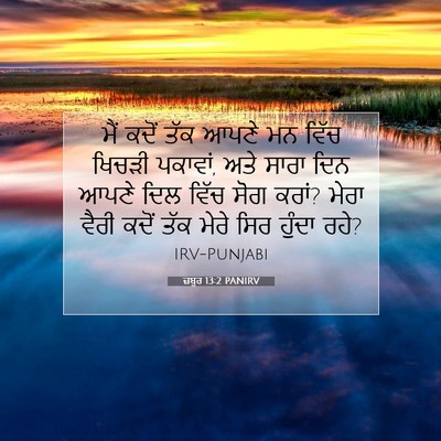 Picture 07 - ਜ਼ਬੂਰ 13:2 PANIRV - ਮੈਂ ਕਦੋਂ ਤੱਕ ਆਪਣੇ - Bible Verse Picture