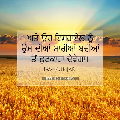 Picture 07 - ਜ਼ਬੂਰ 130:8 PANIRV - ਅਤੇ ਉਹ ਇਸਰਾਏਲ ਨੂੰ - Bible Verse Picture